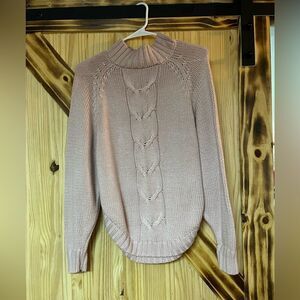 Nanette Lepore Chunky Knit Turtleneck Pink XS